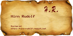Hirn Rudolf névjegykártya